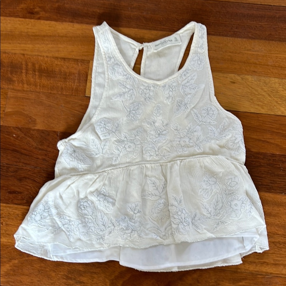 Abercrombie & Fitch Women's White Sleeveless Top